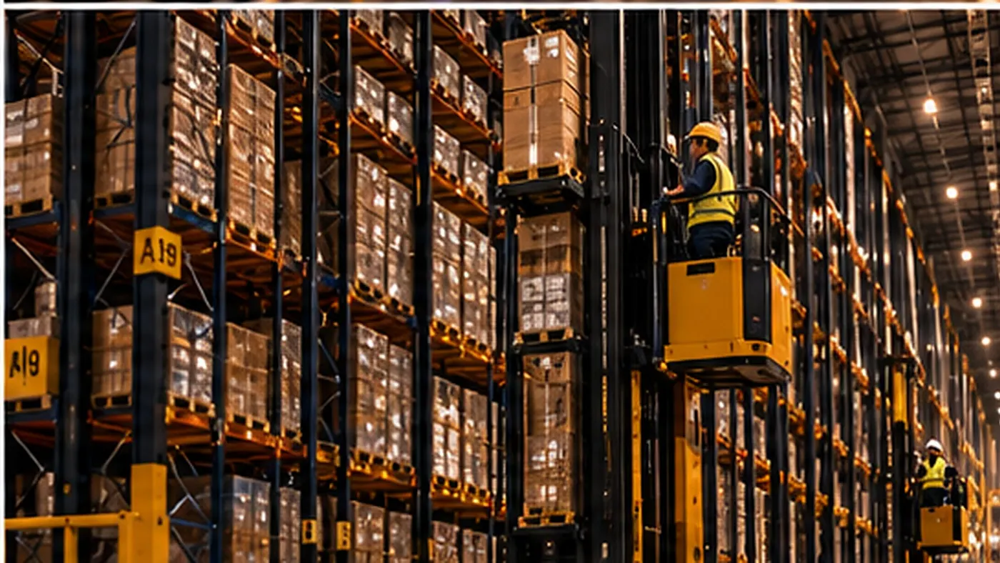 Representative warehousing operation for the case study: Connecting the warehouse to production.