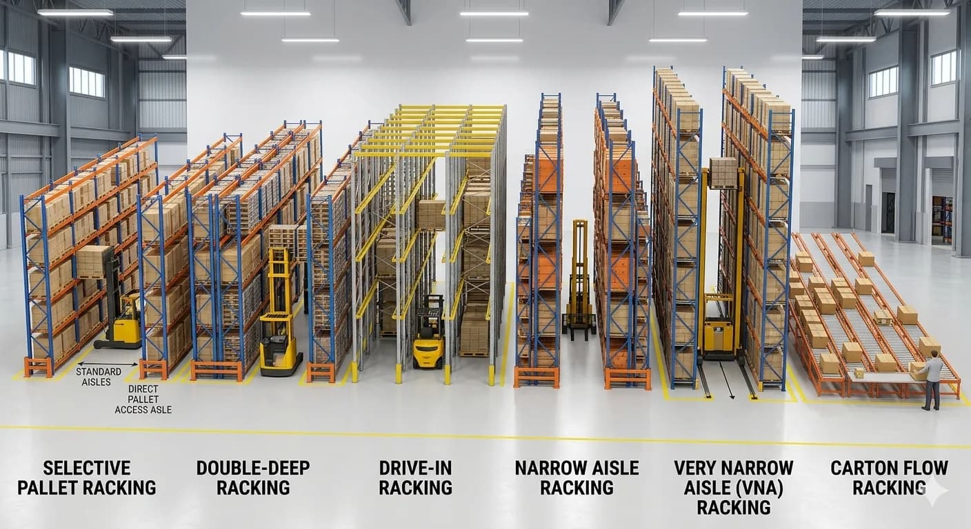 Types of warehouse racking systems